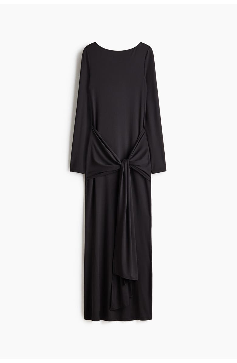 H&M Tie-detail Jersey Dress, Main, color, Black