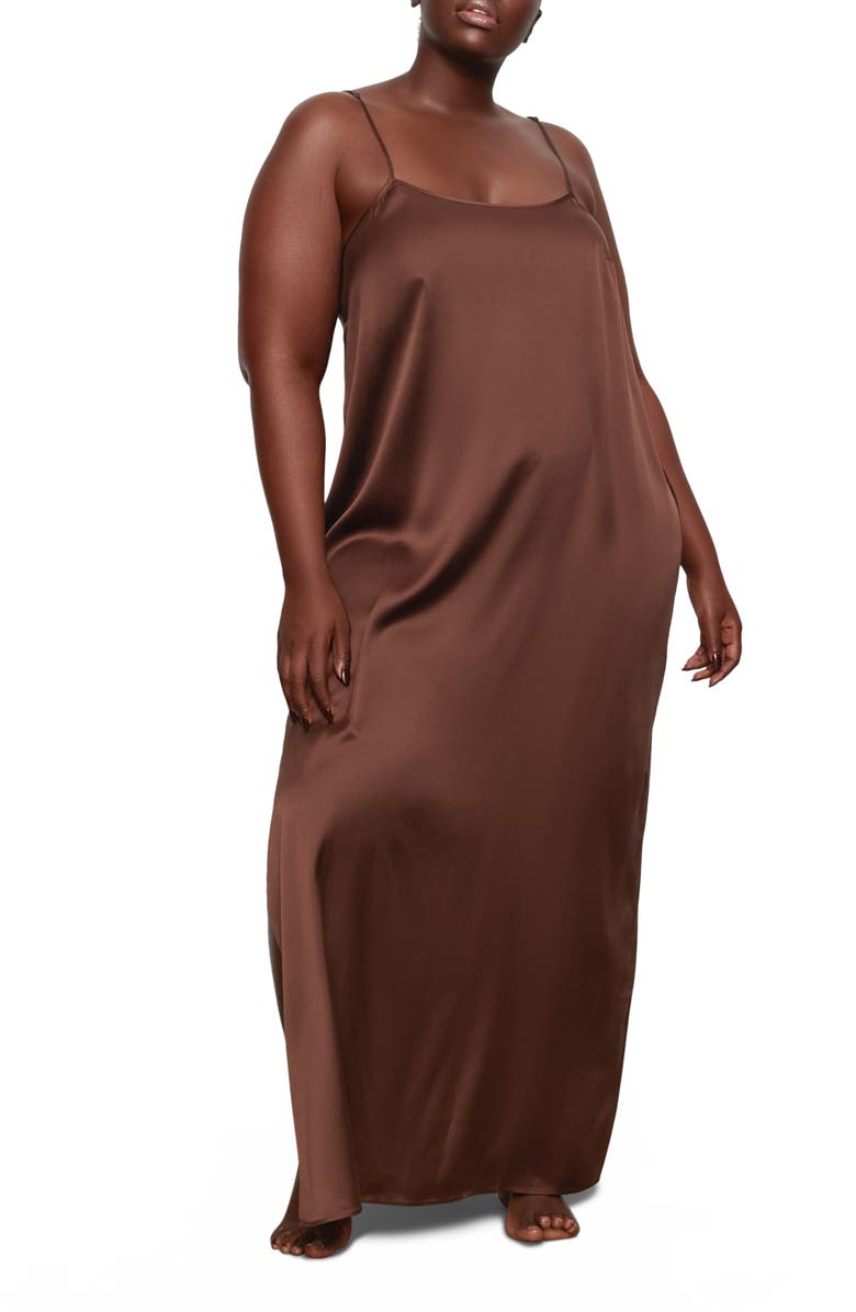 SKIMS Long Stretch Silk Nightgown, Main, color,