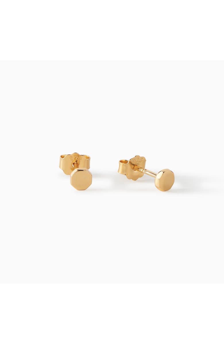 Ora Ana The Penny Mini Octogan Stud Earrings, Main, color, Gold