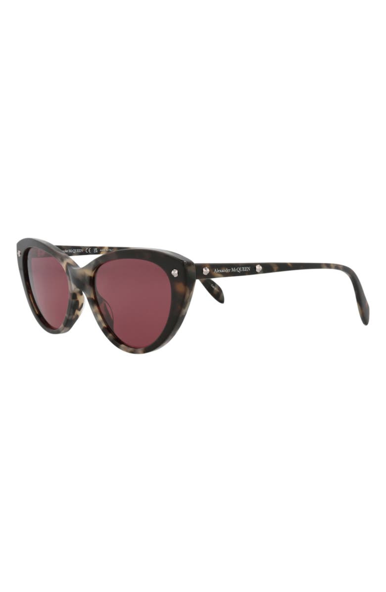 McQueen 55mm Cat Eye Sunglasses, Alternate, color, Havana Havana Violet