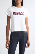 Cinq à Sept Merci Ruffle Shrunken Graphic Tee