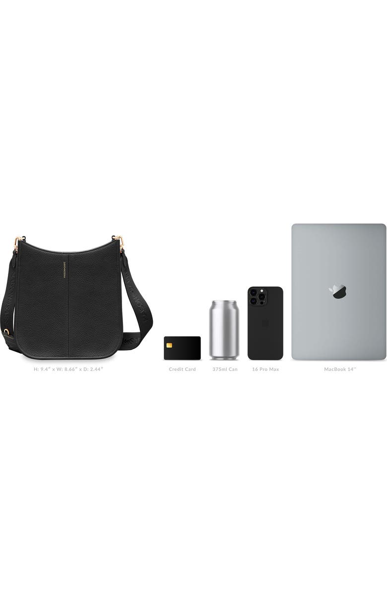 MAISON de SABRÉ Leather Saddle Bag, Alternate, color, Black Caviar