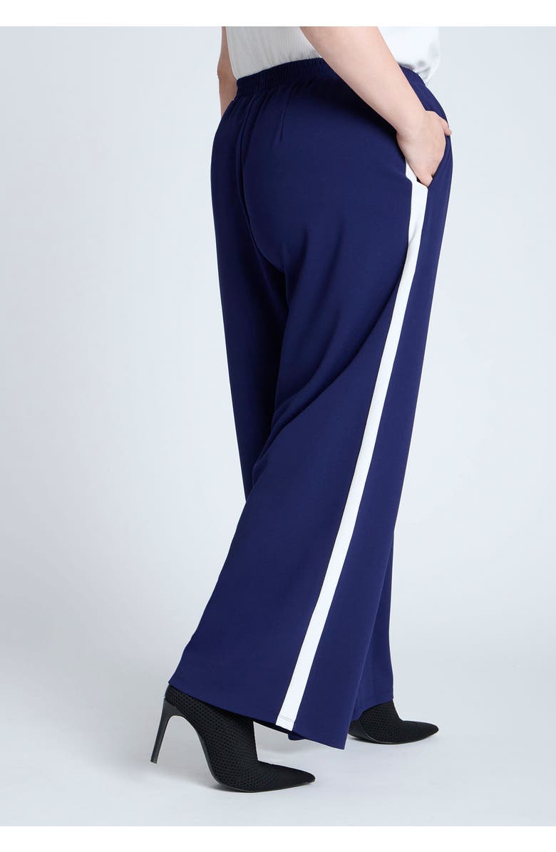 ELOQUII Track Pant With Side Stripe, Alternate, color, Navy