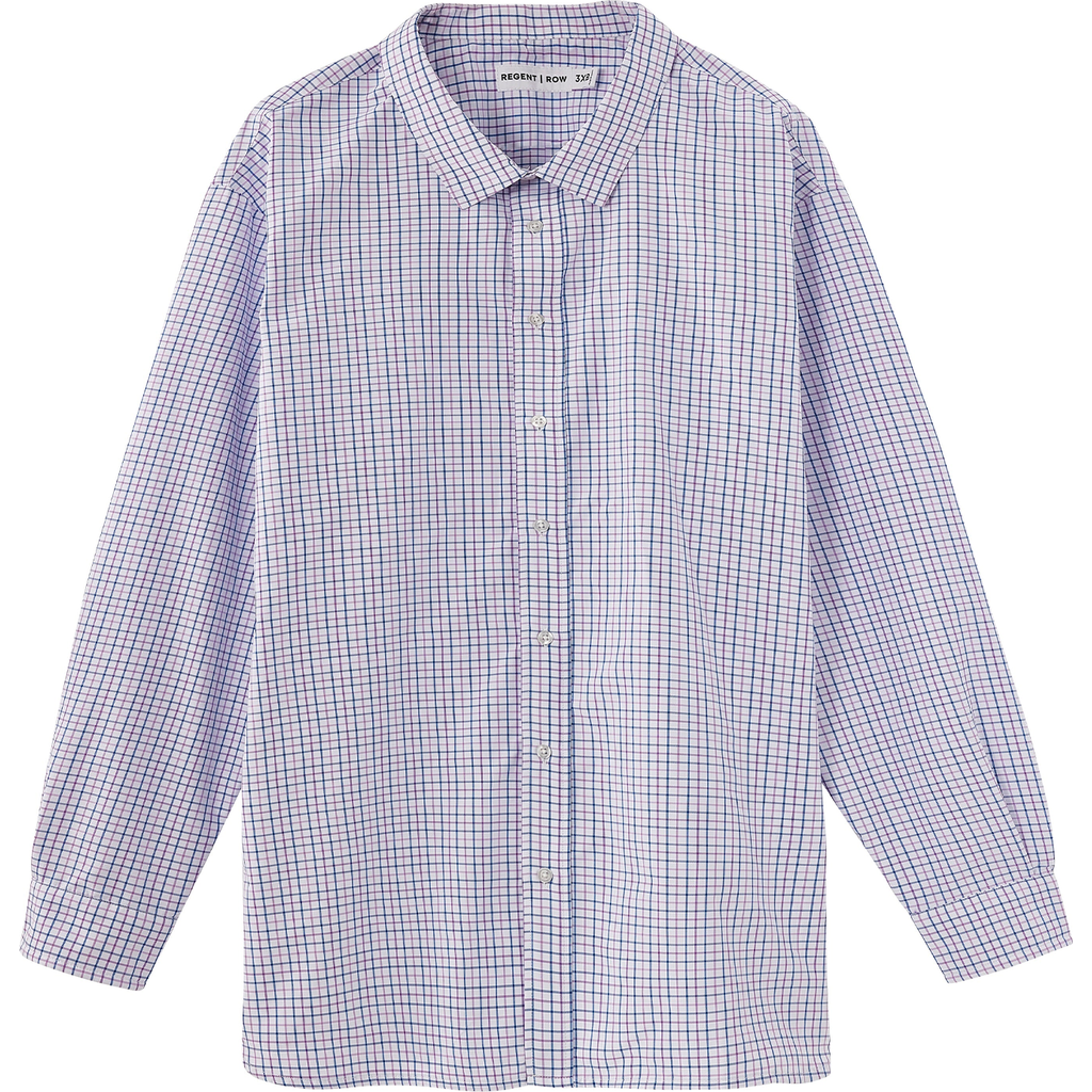 Regent Row Men's Big and Tall Long Sleeve Stanton Shirt, Tailored Fit, Performance Fabric & Ventilated Armholes in Purple-Pink-Check  product
