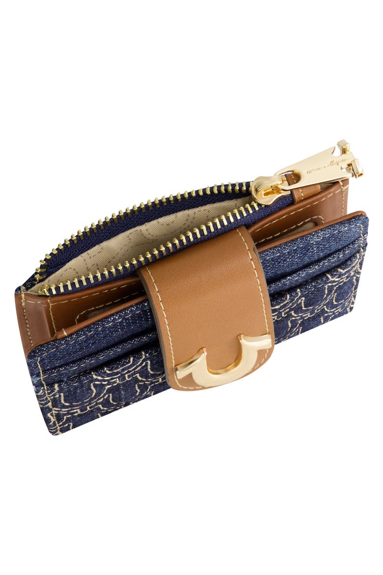 Horseshoe Quilted Small Wallet, Alternate, color, DARK DENIM