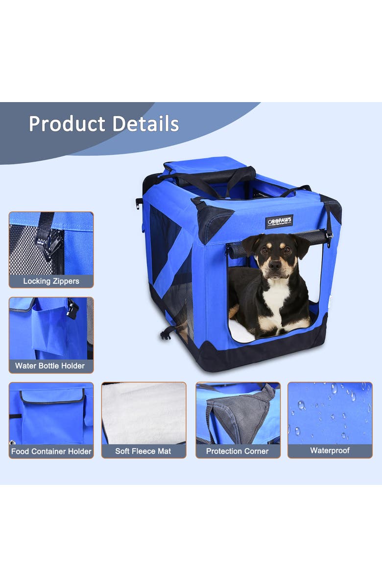 JESPET Soft Pet Crate 30", Alternate, color, Multicolored