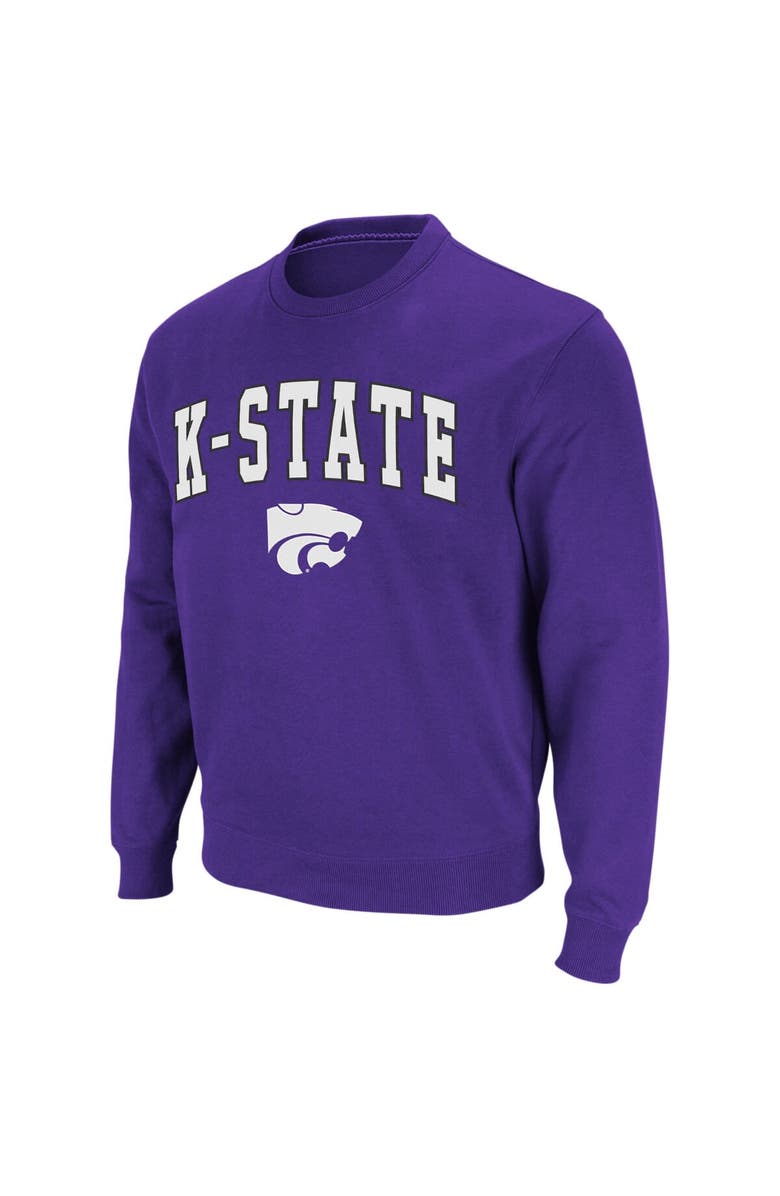 COLOSSEUM Men's Colosseum Purple Kansas State Wildcats Arch & Logo Crew Neck Sweatshirt, Main, color, Purple