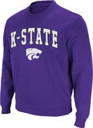 COLOSSEUM Men's Colosseum Purple Kansas State Wildcats Arch & Logo Crew Neck Sweatshirt