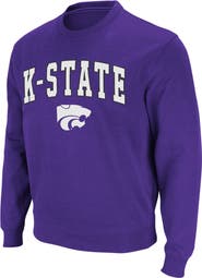 COLOSSEUM Men's Colosseum Purple Kansas State Wildcats Arch & Logo Crew Neck Sweatshirt
