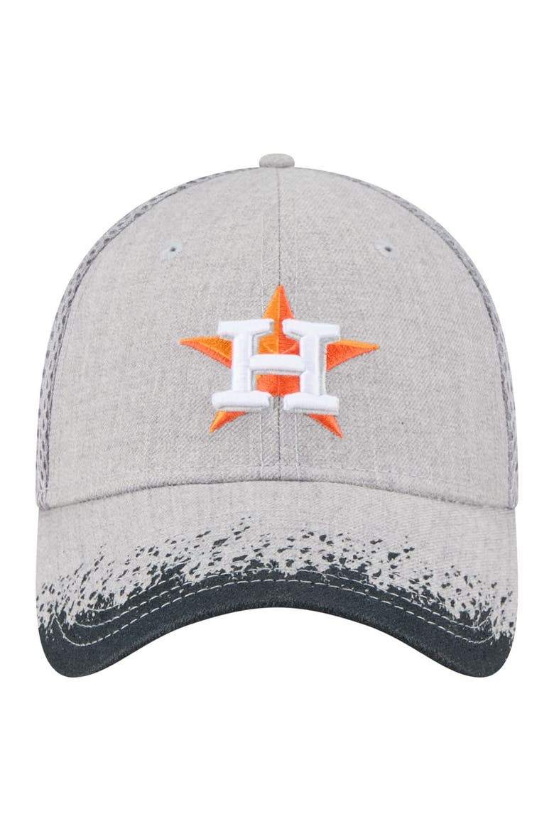 Men's New Era Gray Houston Astros Visor Paint Splatter 39THIRTY Flex Hat, Alternate, color, Gray