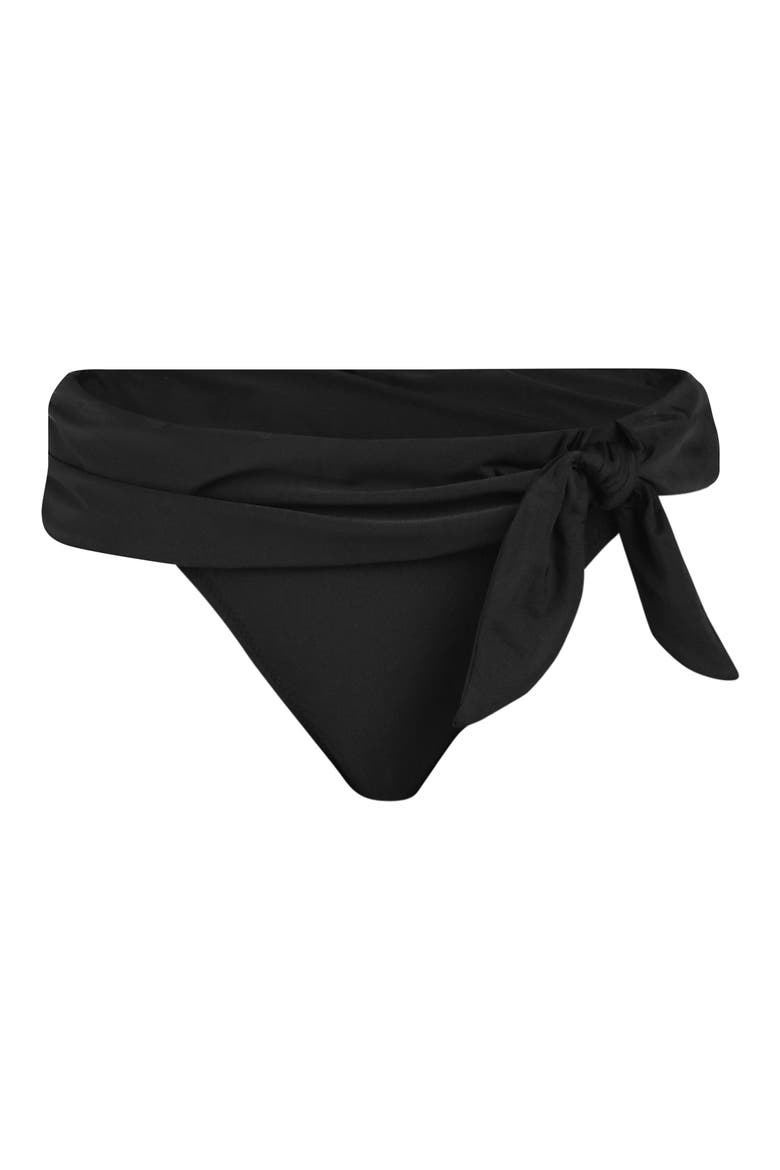 Solid Sash Hipster Bikini Bottoms, Alternate, color, BLACK