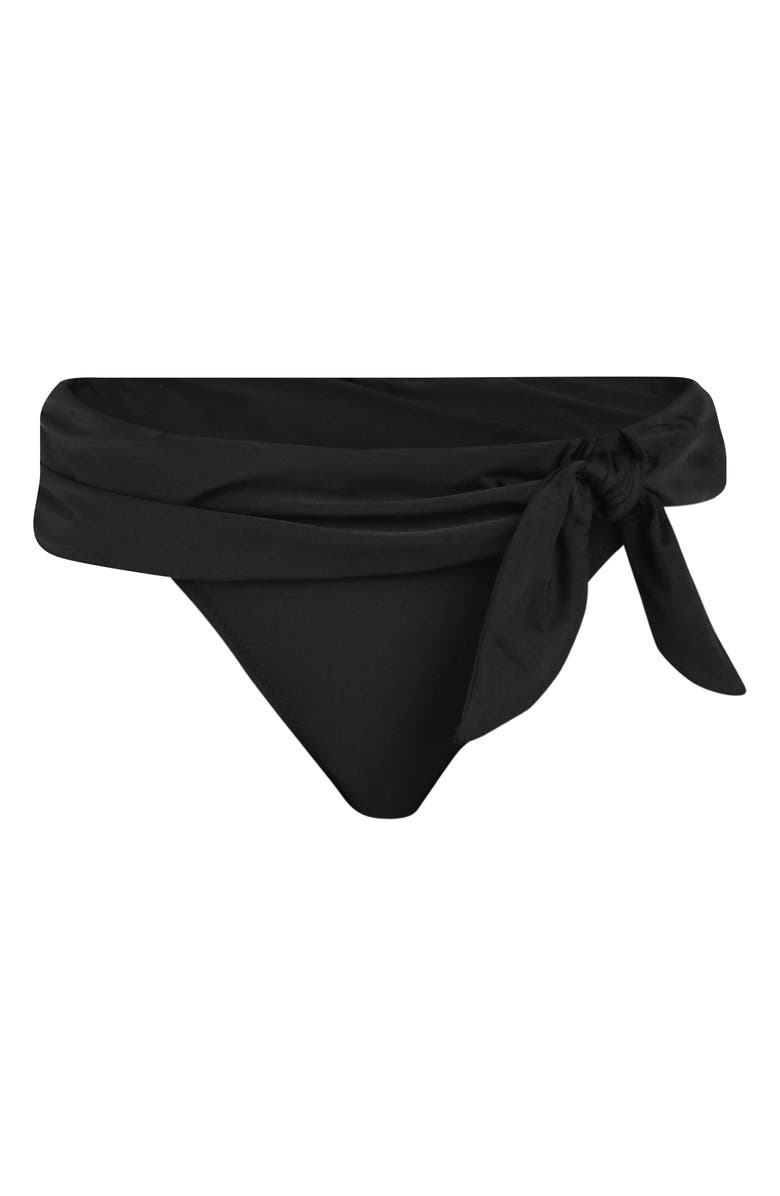 Sunshine 79 Solid Sash Hipster Bikini Bottoms, Alternate, color, Black