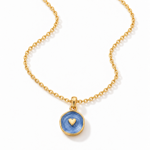 Gold Tone Swirl Heart Necklace