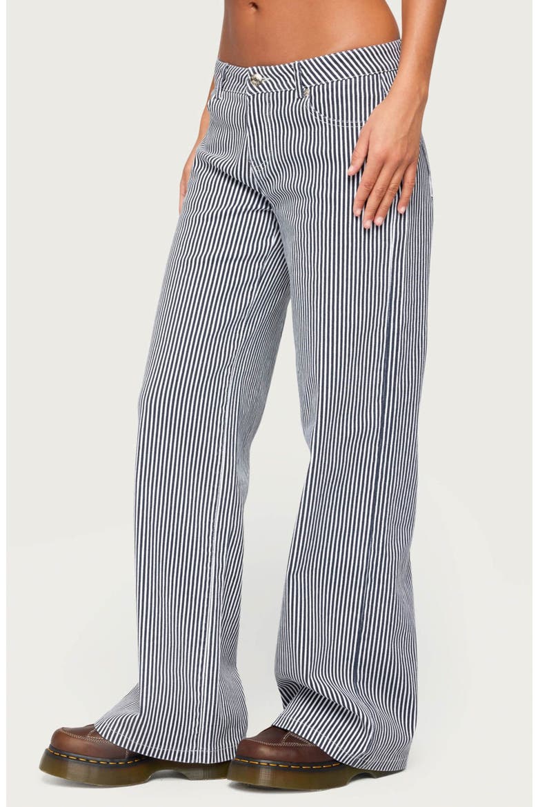 Daja Striped Low Rise Baggy Jeans, Alternate, color, NAVY-AND-WHITE