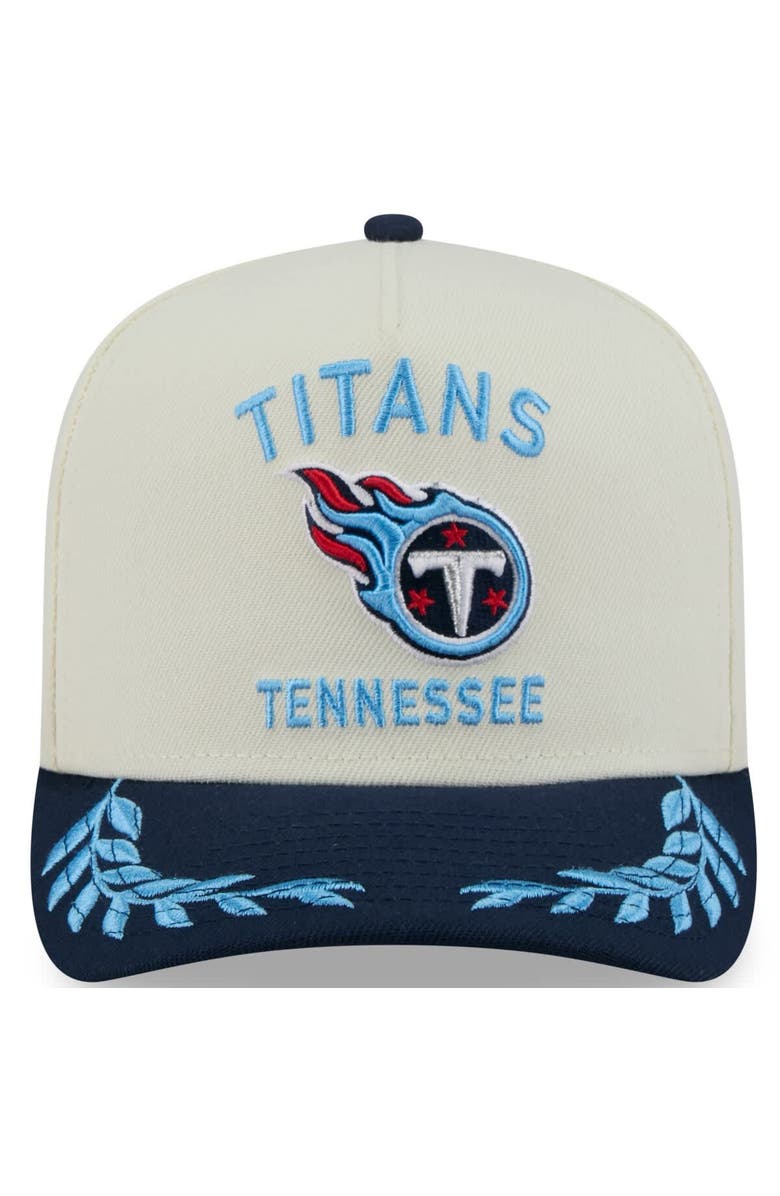 New Era Men's New Era Cream/Navy Tennessee Titans 2025 NFL Draft A-Frame 9FIFTY Snapback Hat, Alternate, color,