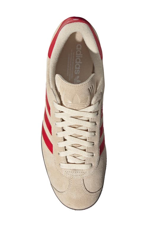 Adidas Originals Adidas Gazelle Sneaker In Sand/better Scarlet/white