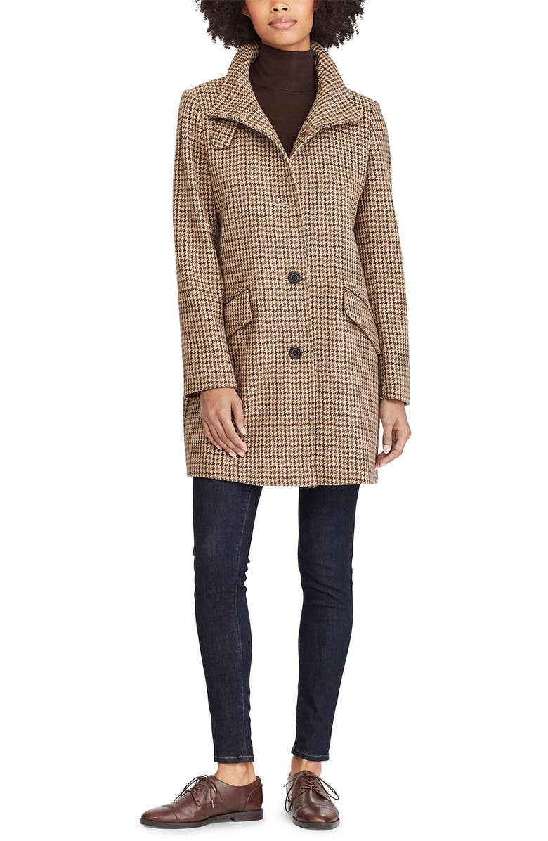 Lauren Ralph Lauren Houndstooth Check Coat, Alternate, color,