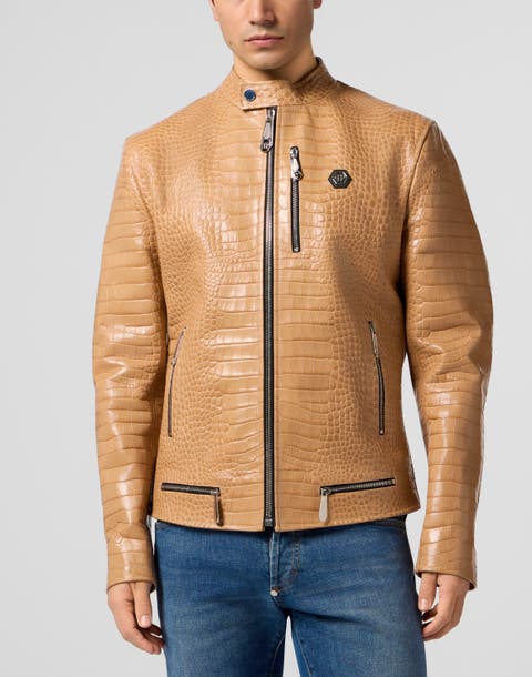 Leather Moto Jacket Cocco Men