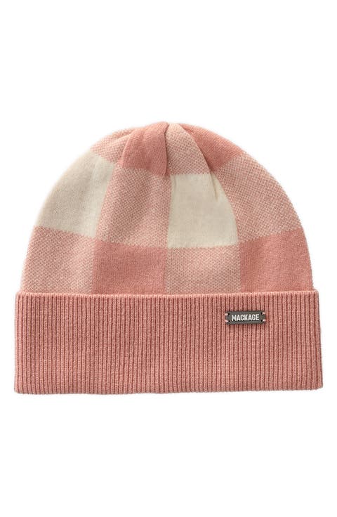 Cowan Jacquard Check Recycled Wool Blend Beanie