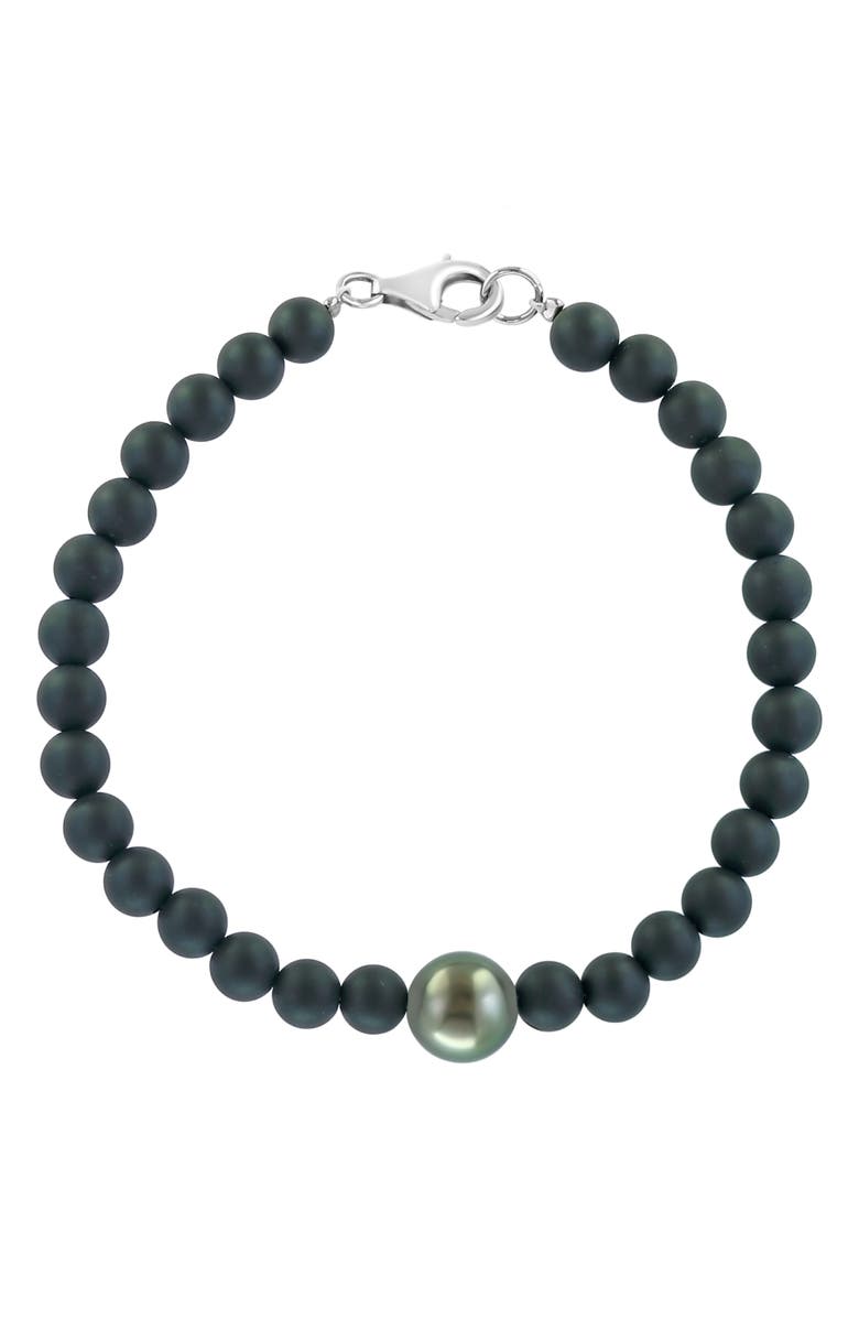 EFFY Onyx & Tahitian Pearl Bracelet, Main, color, 