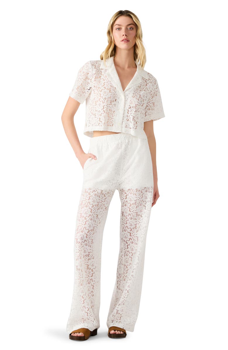 Steve Madden Venetia Lace Wide Leg Pants, Alternate, color, Antique