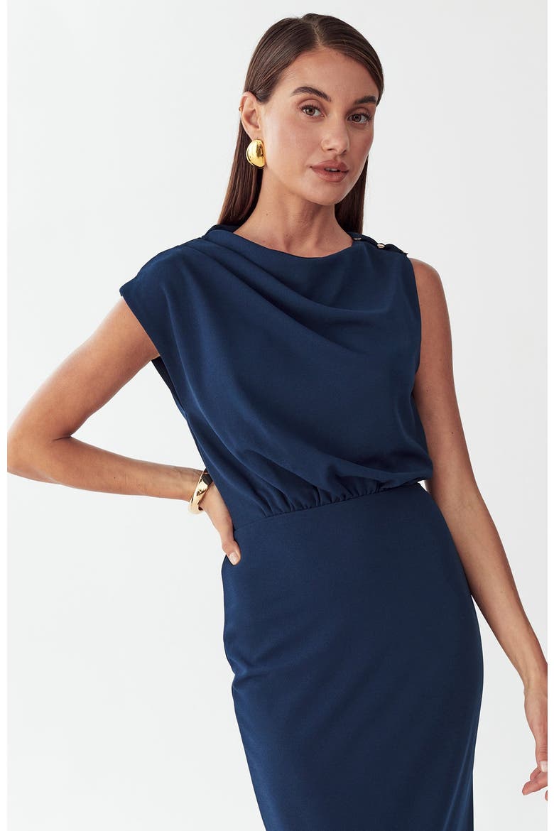 Lily Midi Dress, Alternate, color, Navy Blue