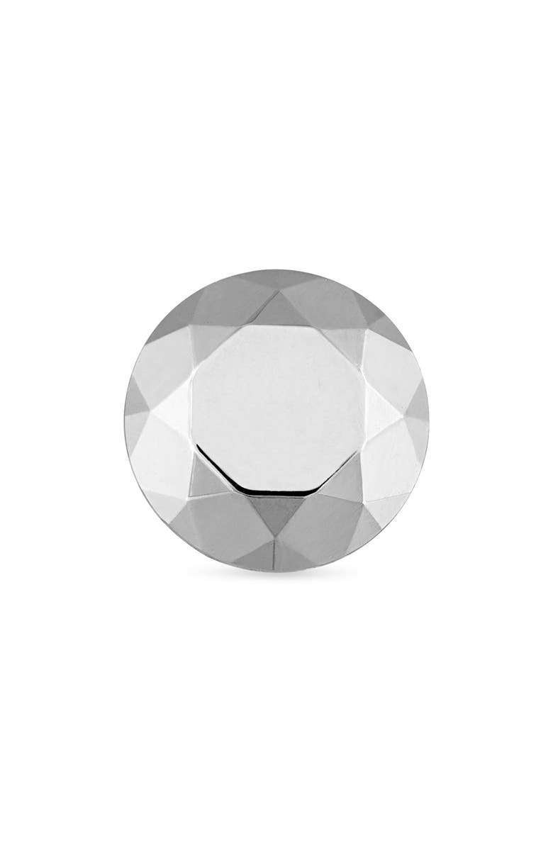 MARIA TASH Faceted Round Single Threaded Stud Earring, Main, color, White Gold