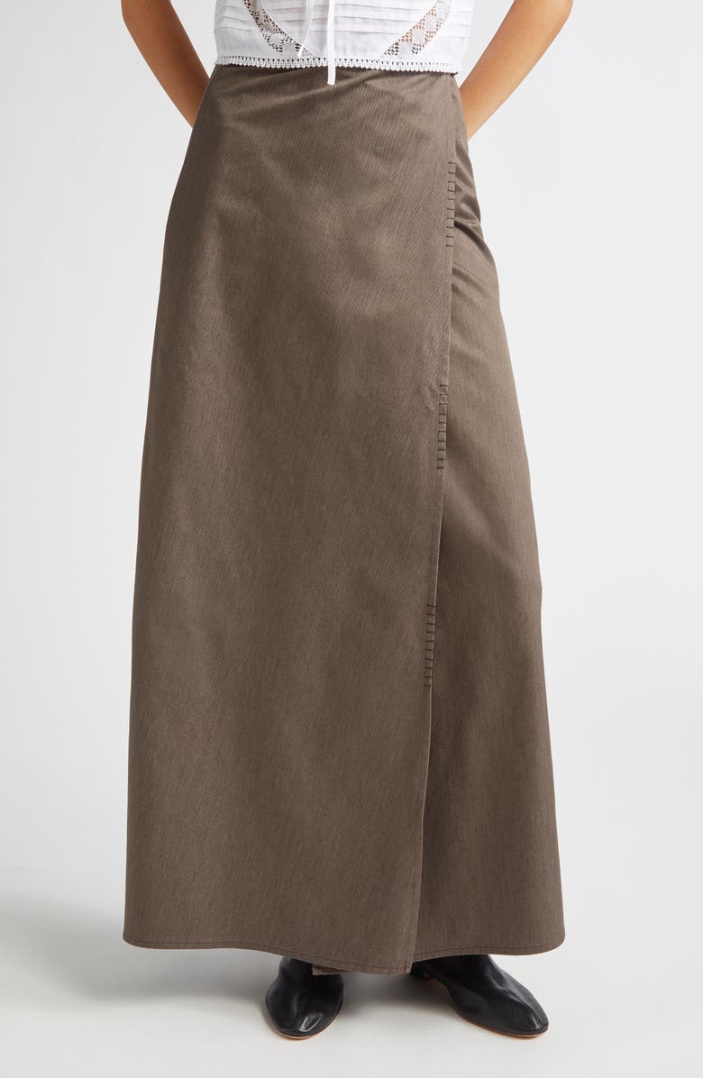 KÚR Long Wrap Skirt, Main, color, Grey Multi