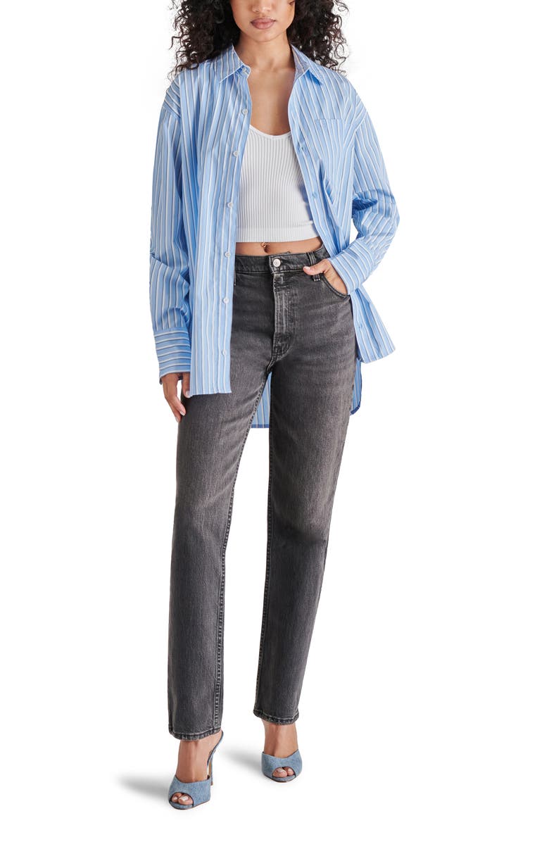 Steve Madden Stripe Button-Up Shirt, Alternate, color, 