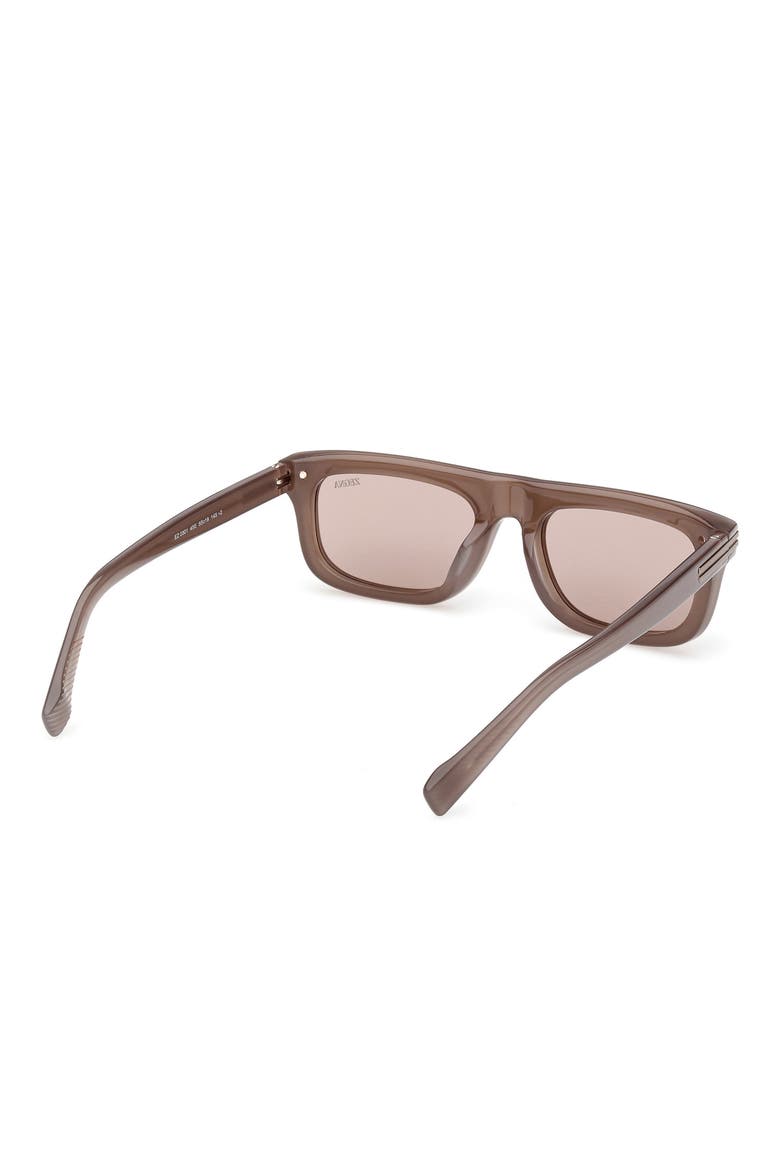 55mm Rectangular Sunglasses, Alternate, color, MILKY TAUPE / LIGHT BRONZE
