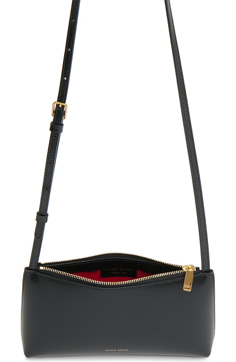 Mansur Gavriel Mini Gaia Leather Crossbody Bag, Alternate, color, Black/ Flamma