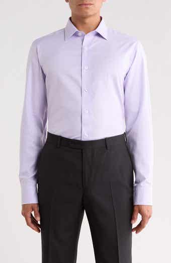 Trim Fit Mini Houndstooth Cotton Dress Shirt