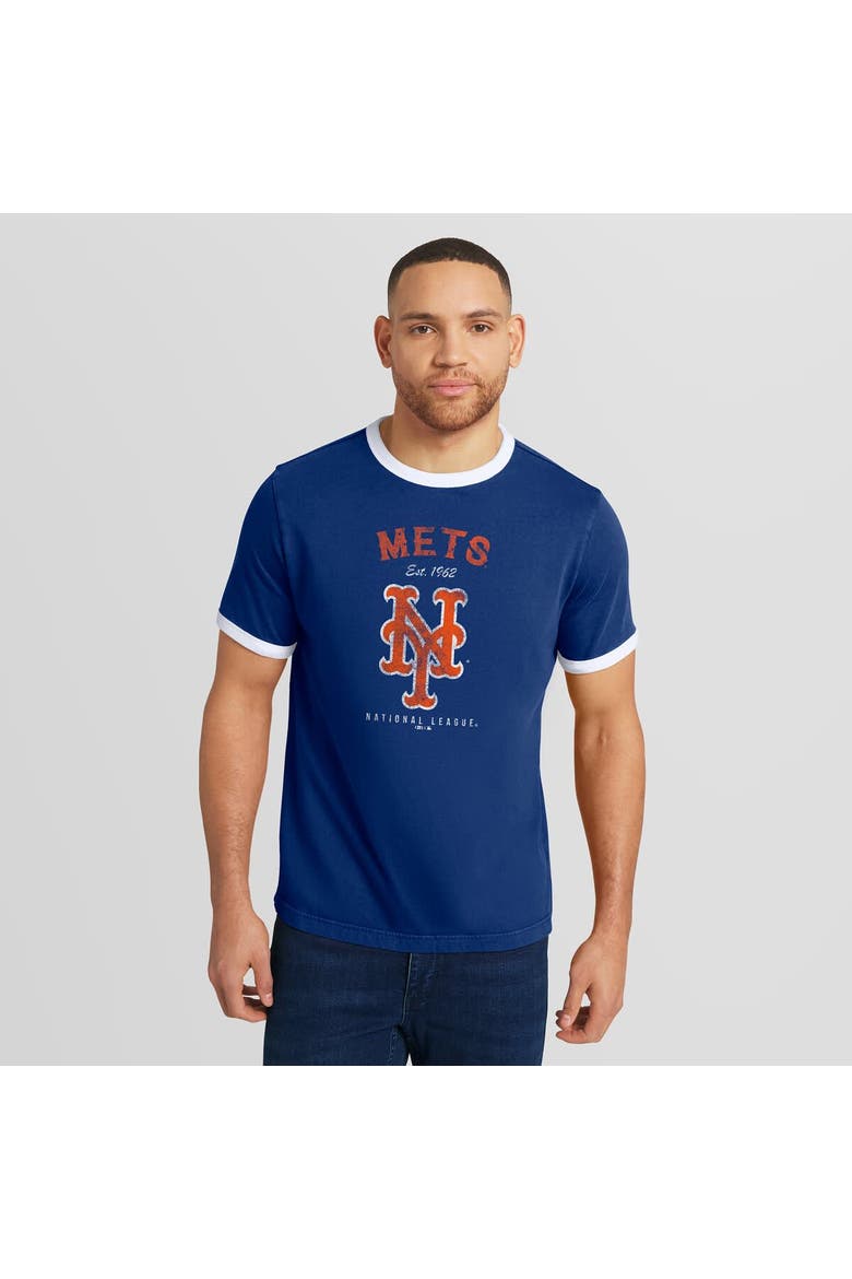 Men's Darius Rucker Collection by Fanatics  Royal New York Mets Washed Ringer T-Shirt, Alternate, color, Royal