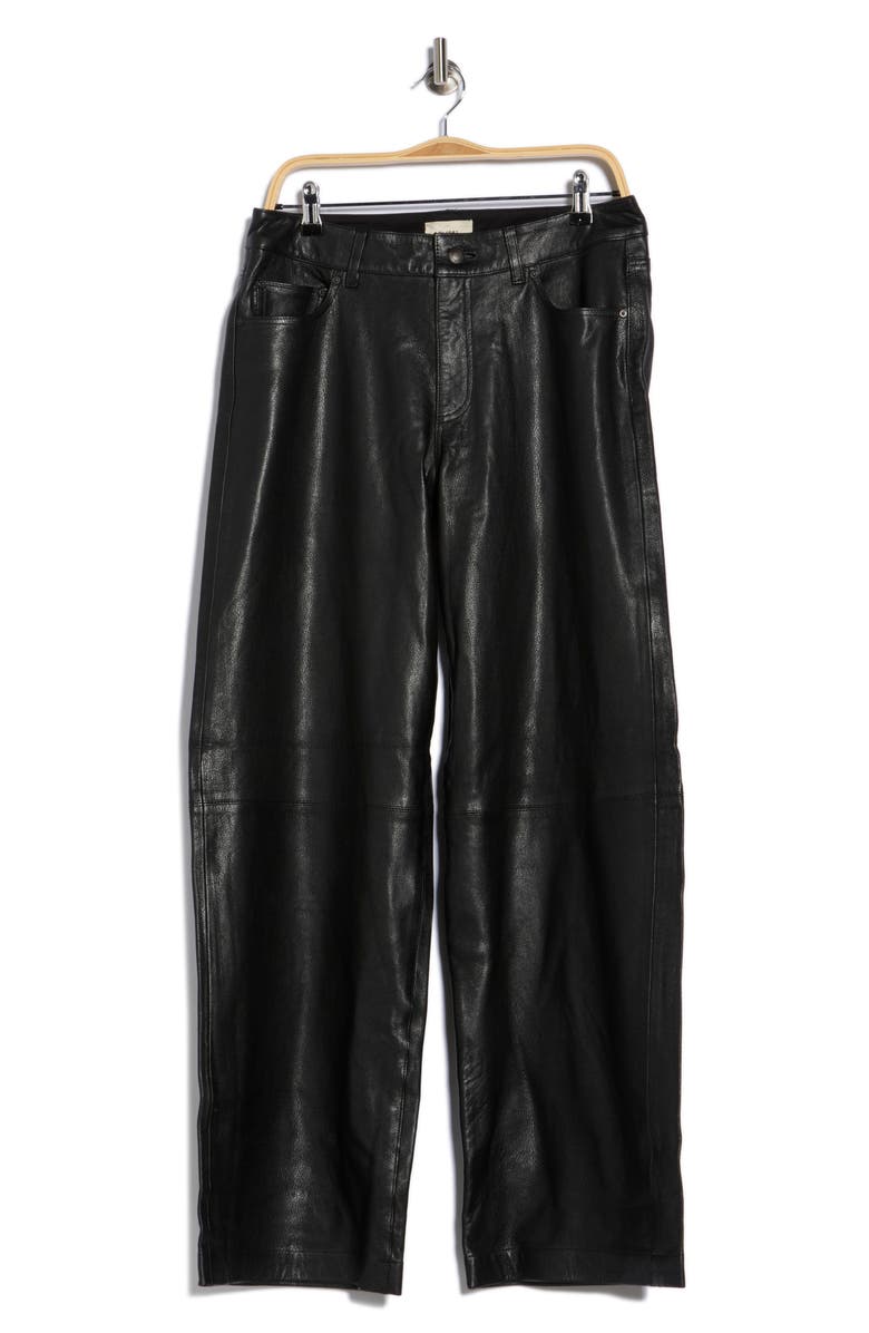 DL1961 Zoie Leather Pants, Alternate, color, Obsidian
