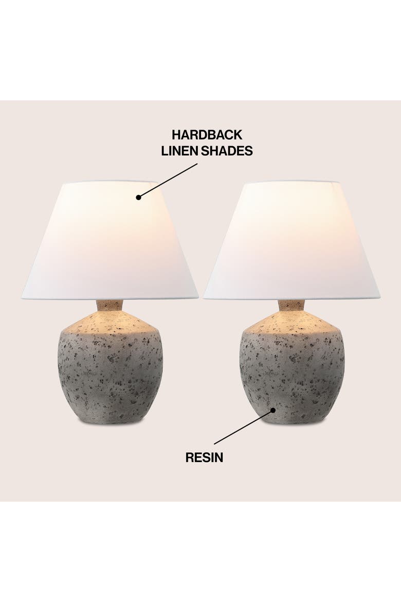 Myron 18" Minimalist Scandinavian Concrete Effect Resin/Iron LED Table Lamp, Alternate, color, Antique Gray