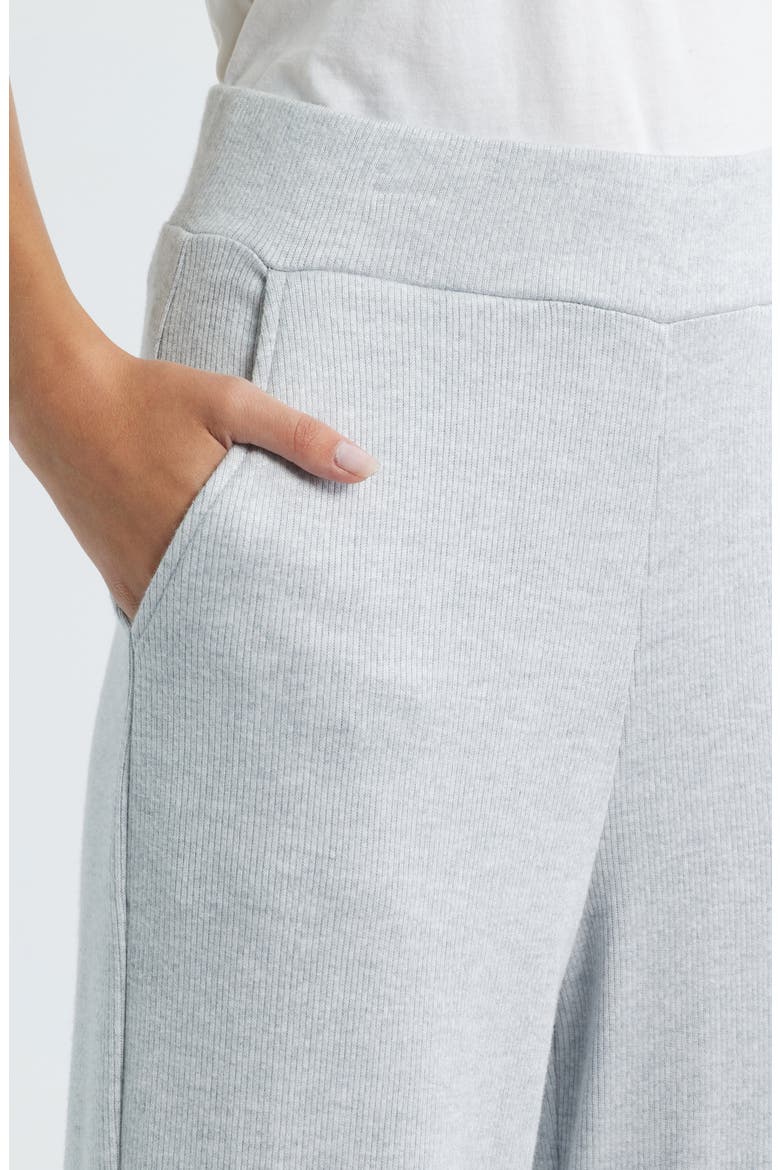 Ellery Rib Wide Leg Pants, Alternate, color, HEATHER GREY BRUSHED