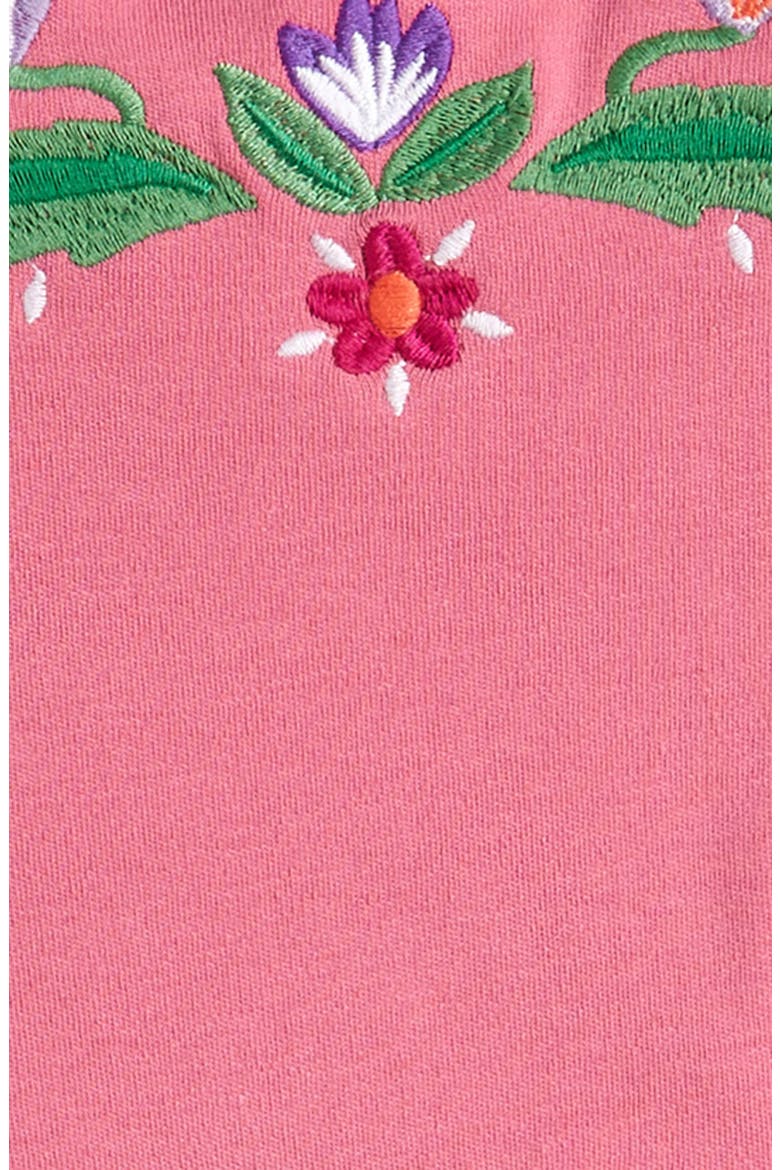 Kids' Embroidered Cotton Crossback Tank Dress, Alternate, color, SALMON PINK EMBROIDERY