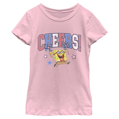 Girl's SpongeBob SquarePants Cheers Celebration  Graphic T-Shirt