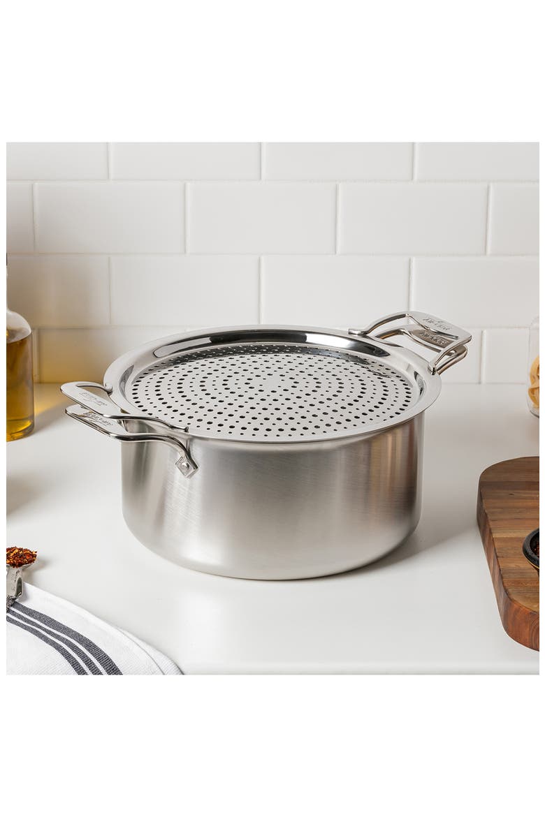 D5 4-Quart Sauteuse with Splatter Guard Lid, Alternate, color, SILVER