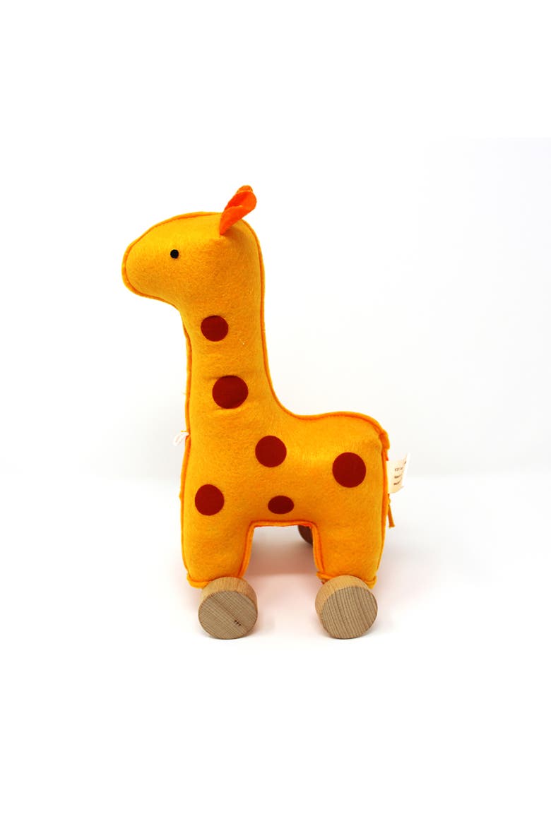 Felt Rolling toy Giraffe, Alternate, color, Yellow