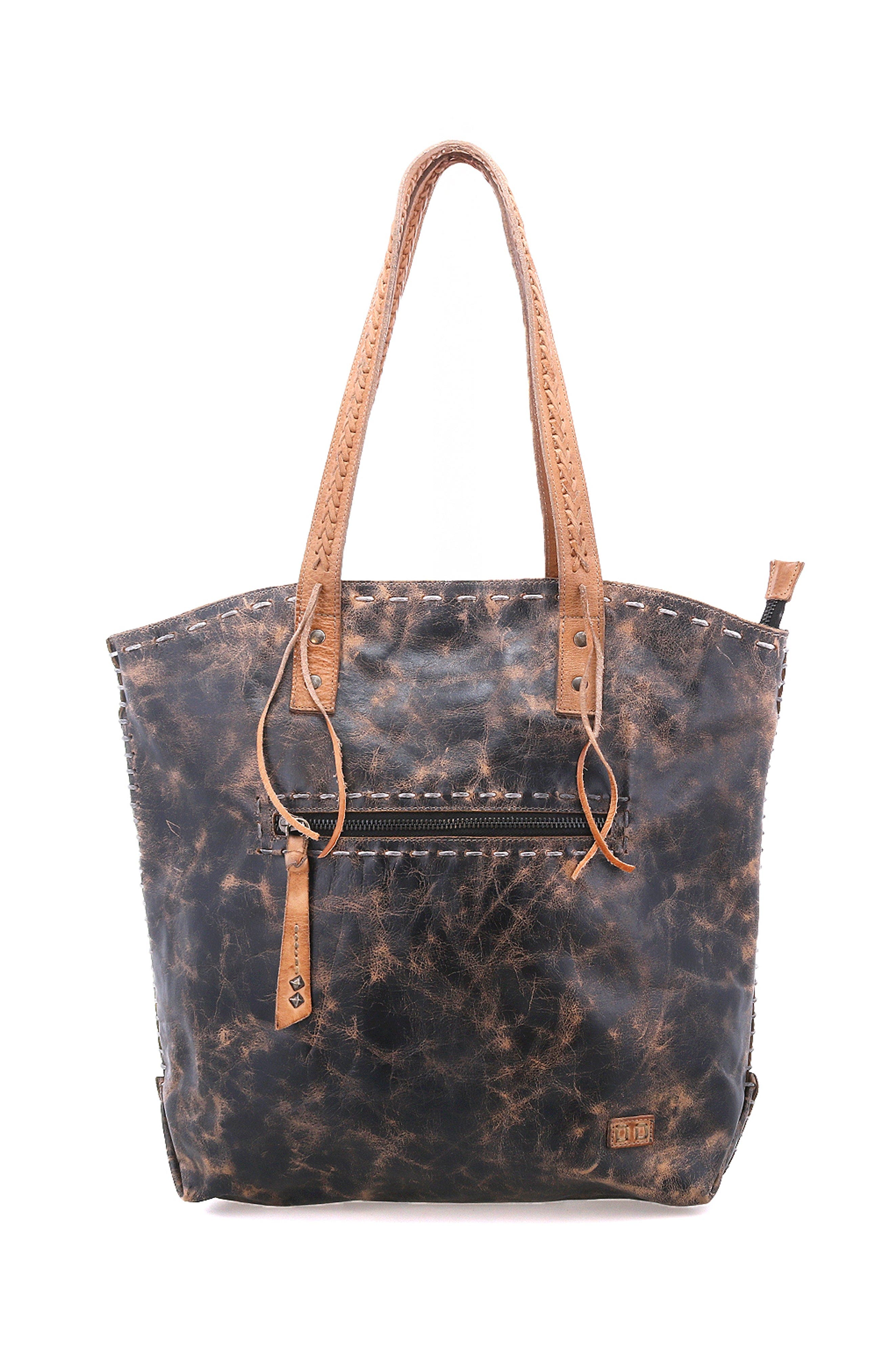 Bed Stu Barra II Tote Bag, Main, color, Black Lux Tan Rustic