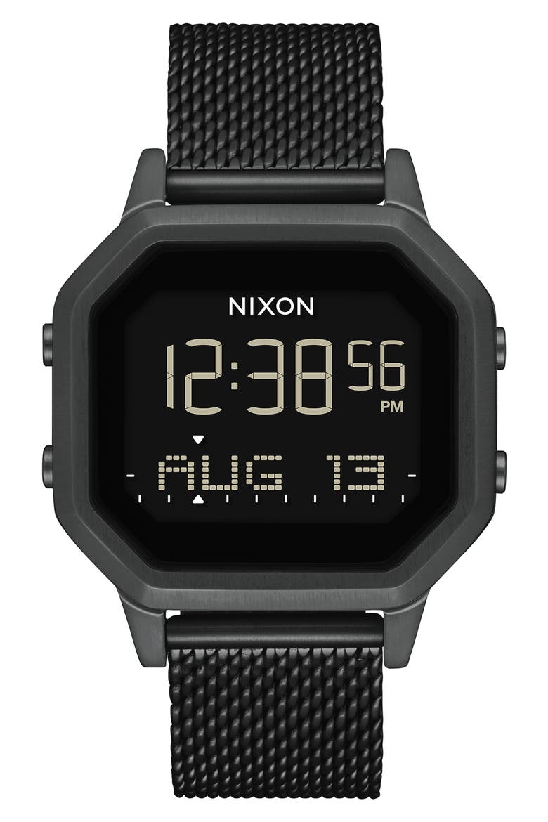 Siren Digital Bracelet Watch, 36mm, Main, color, BLACK