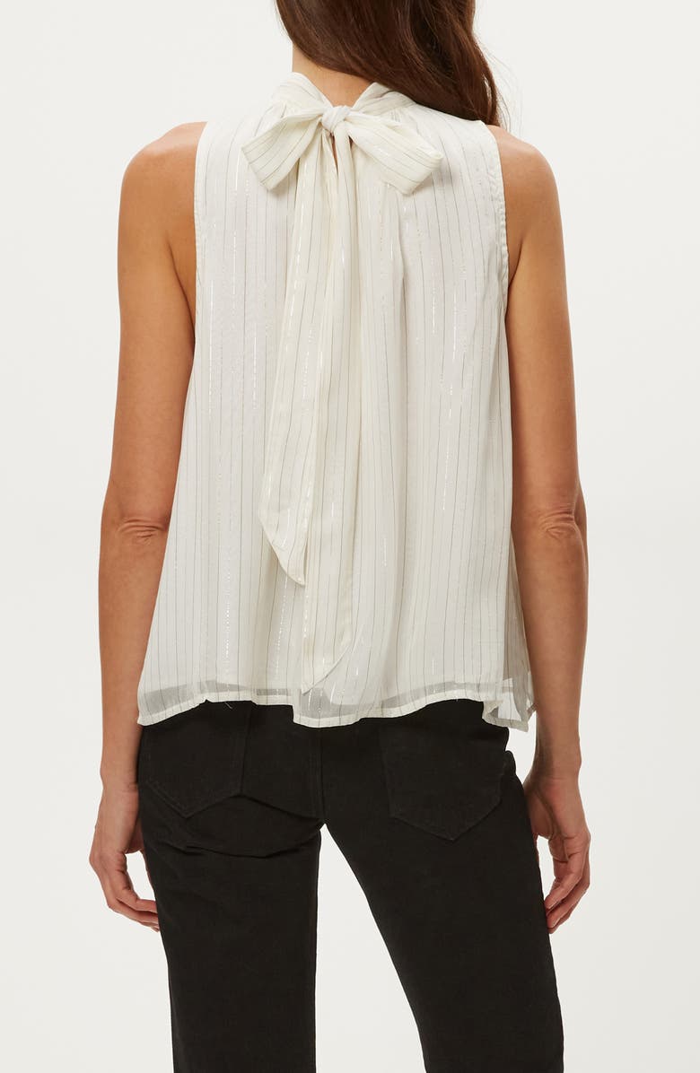 Michael Stars Alicia Metallic Stripe Tie Back Sleeveless Top, Alternate, color, Ivory Combo