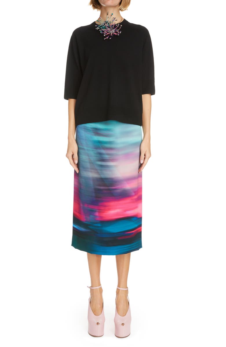 Dries Van Noten Stanley Ferris Wheel Print Pencil Skirt, Alternate, color,