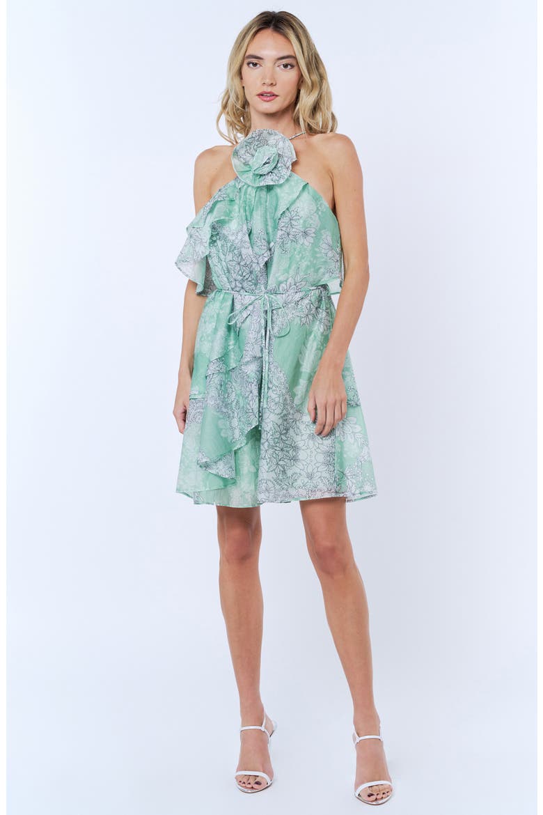 Kaia Tiered Shift Dress, Alternate, color, GREEN MULTI