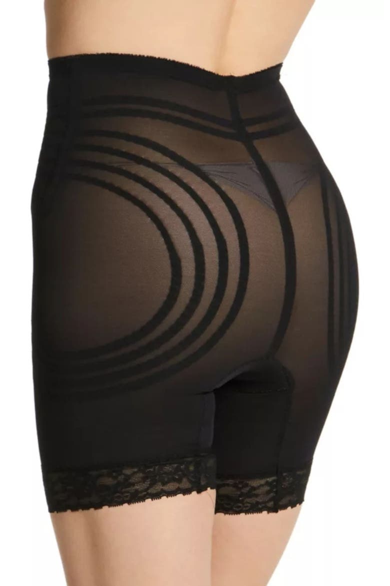 Firm  No Roll Breathable High Waist Thigh Slimmer Shaper, Alternate, color, Black