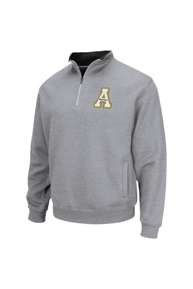Men's Colosseum Heathered Gray Appalachian State Mountaineers Tortugas Team Logo Quarter-Zip Jacket, Alternate, color, Heather Gray