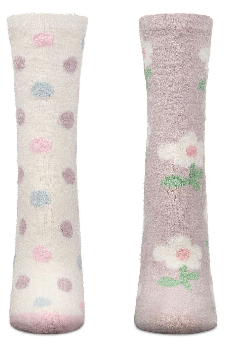 MeMoi Assorted 2-Pack Aloe Infused Crew Socks, Alternate, color, Taupe