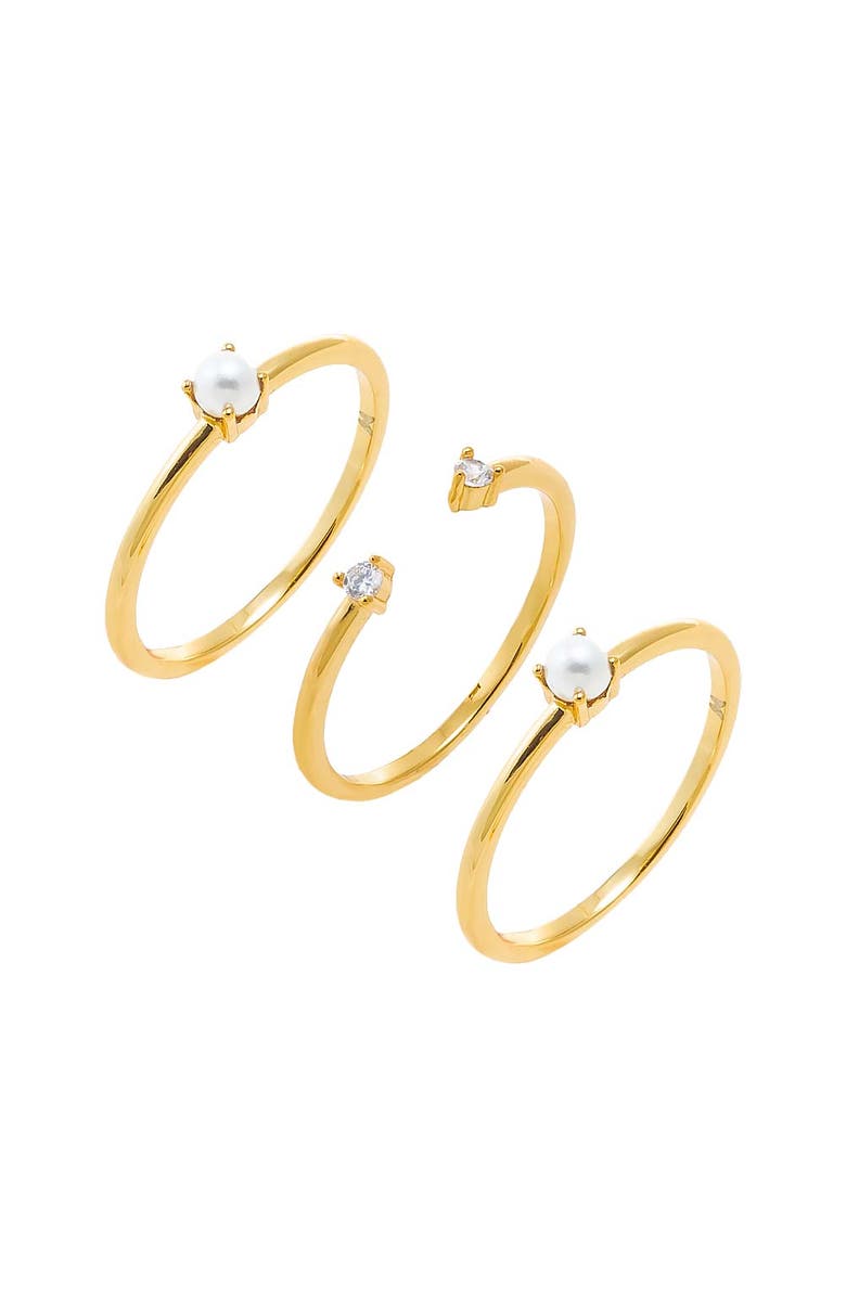 BY ADINA EDEN Pearl X CZ Triple Band Ring, Main, color,