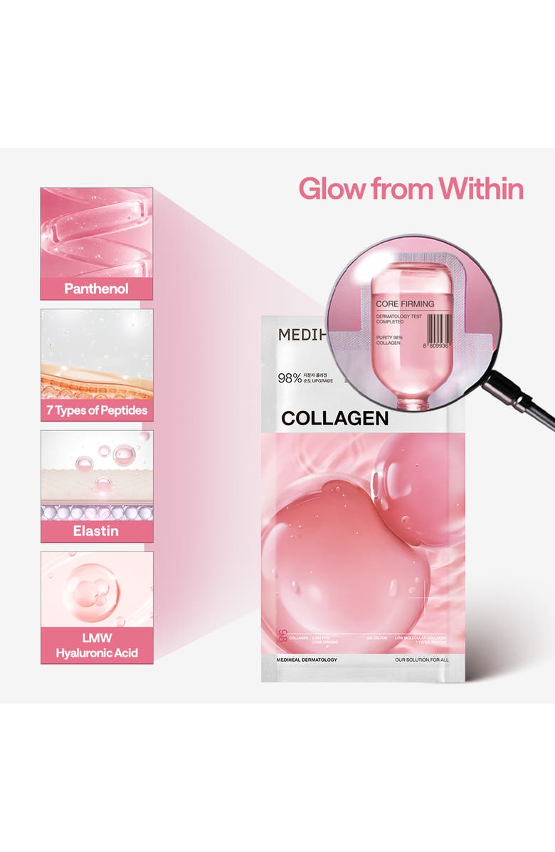 MEDIHEAL Collagen Essential Sheet Mask Set of 4, Alternate, color, Pink